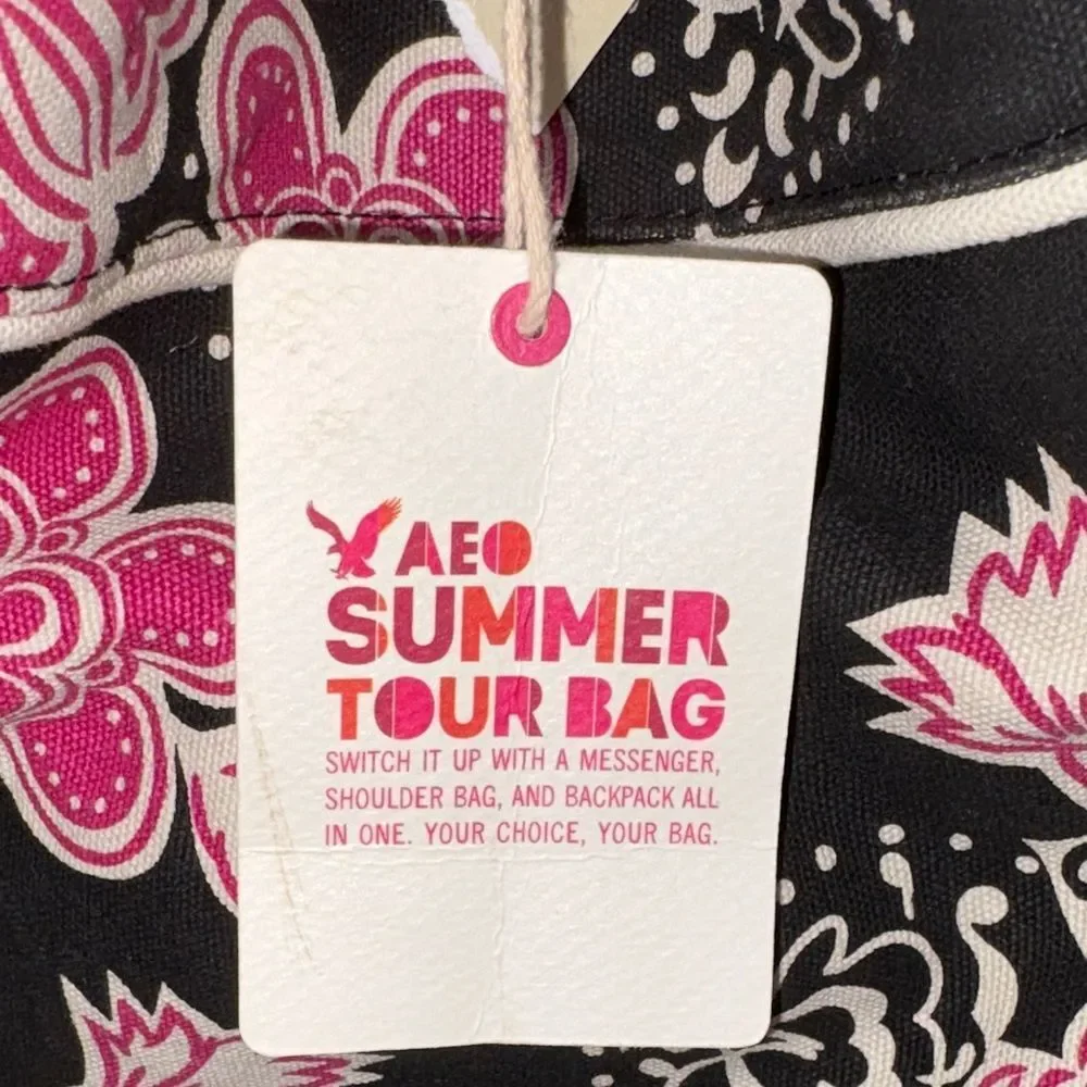American Eagle Backpack Floral Drawstring Pouch Tote Bag NWT Bag #1